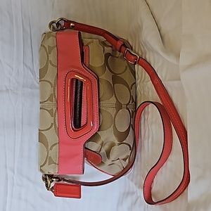 COACH cute pink foldover crossbody bag